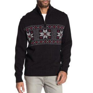 Weatherproof Fair Isle Mesh Half Zip Pullover